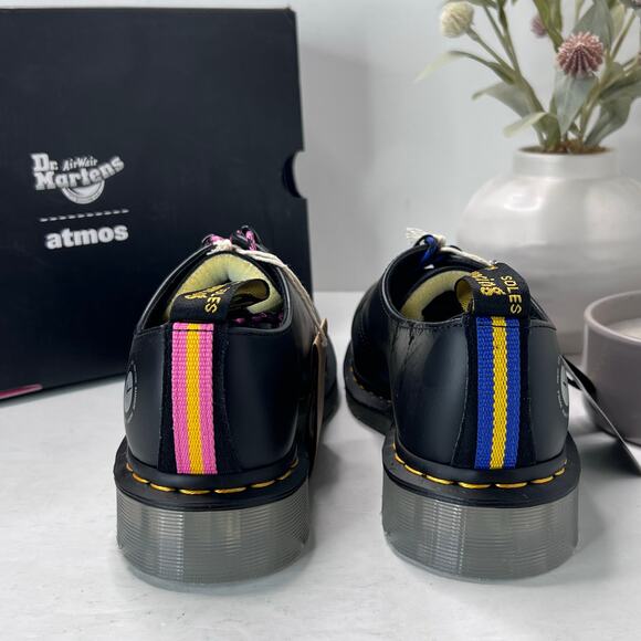 Dr Marten 1461 Atoms Leather Slip Resistant Oxford Shoe Black Men 7 Women 8 NWB - Picture 4 of 11